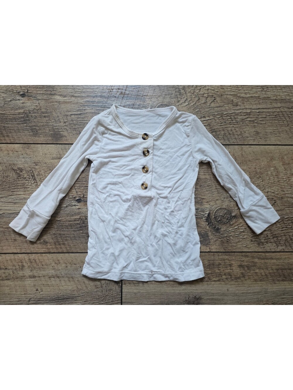 LouLou and Company 0-12 month long sleeve white bamboo top